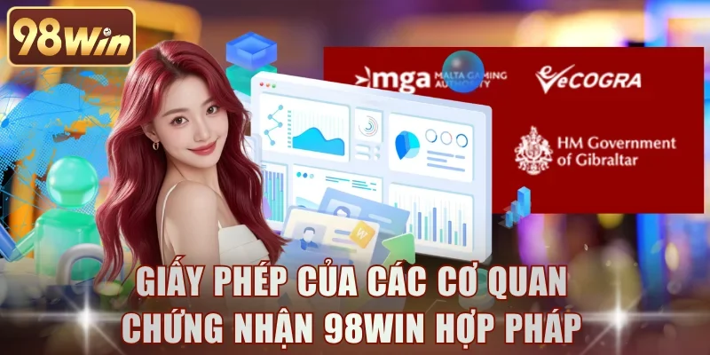 Giấy phép của các cơ quan chứng nhận 98WIN hợp pháp